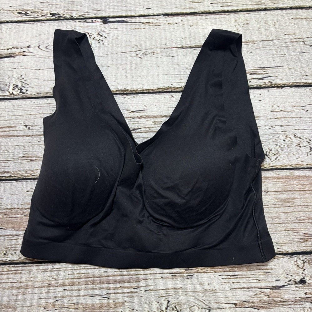 Soma Enbliss Wireless Bralette Womens Large Black Smooth Padded Cups Comfort